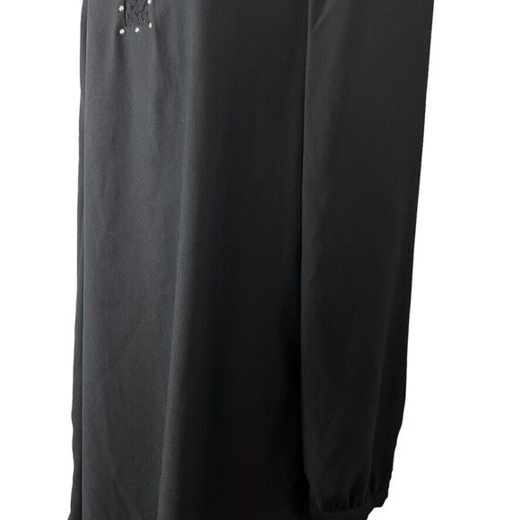 Jessica Simpson Black Gold Studded Shift Whimsigoth Long Sleeve Dress Witchy 12 - Picture 9 of 15
